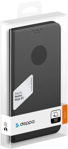 Чехол-книжка для Xiaomi Redmi Note 8T, черный Book Cover, Deppa фото 2