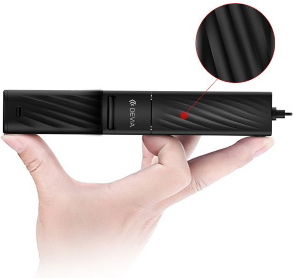 Монопод для селфи Devia Leisure Series Selfi Stick 3.5mm проводной черный фото 2