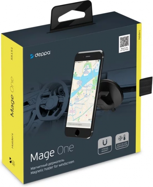 Автомобильный держатель Mage One для смартфонов, магнитный, крепление на приборную панель и лобовое стекло, PU присоска, Deppa фото 3