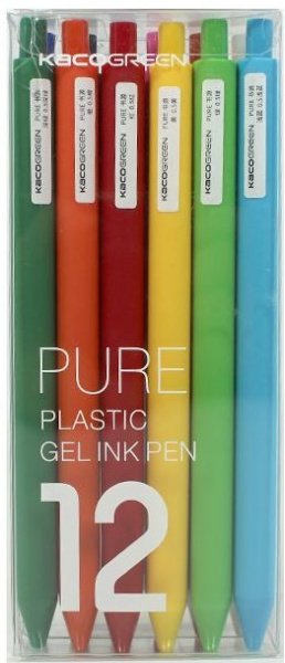 Комплект гелевых ручек Xiaomi KACO Pure Plastic Gelic Pen 12 шт фото 1