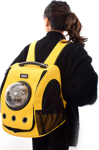 Переноска-рюкзак для животных Xiaomi Small Animal Star Space Capsule Shoulder Bag, желтый фото 3