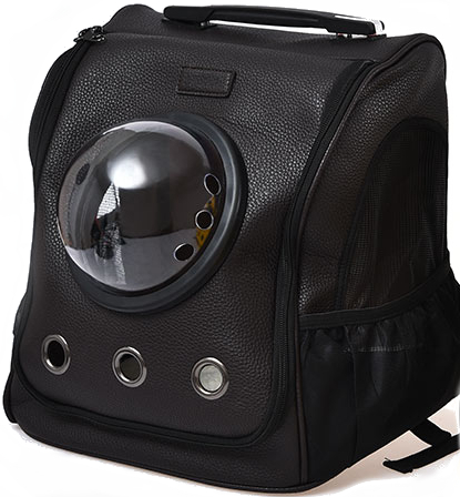 Переноска-рюкзак для животных Xiaomi Small Animal Star Space Capsule Shoulder Bag, черный фото 1