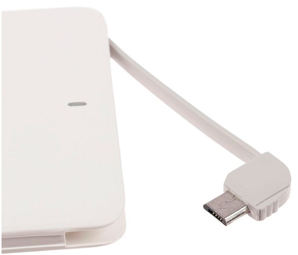 Внешний аккумулятор Borasco 4000 mah  (micro USB + 8pin), белый фото 3