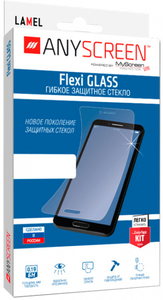 Защитное стекло для Xiaomi Poco M3/Redmi 9T Flexi Glass гибридное, Anyscreen фото 1