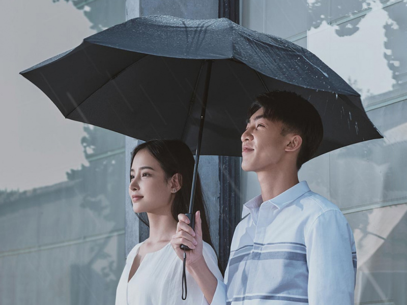 Зонт Xiaomi 90 Points с светодиодным фонариком Automatic Umbrella with LED Flashlight, черный фото 2