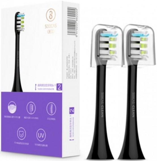 Насадки для электрической зубной щетки Xiaomi Soocare Soocas X3 black, 2 шт фото 2