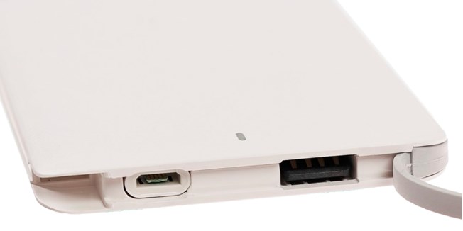 Внешний аккумулятор Borasco 4000 mah  (micro USB + 8pin), белый фото 2