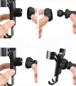 Автомобильный держатель универсальный для смартфона Xiaomi CooWoo T200 Gravity Car Phone Holder Elegant, черный фото 3