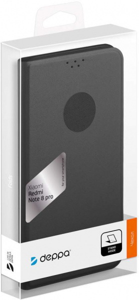 Чехол-книжка для Xiaomi Redmi Note 8 Pro, черный Book Cover, Deppa фото 3