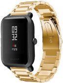 Ремешок блочный металлический 20мм для Amazfit GTR42мм/ GTS/ Bip/ Bip Lite, золотой - фото