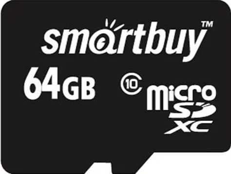 Карта памяти Smartbuy microSDXC Class 10 (10/10MB/s) 64GB + ADP фото 1